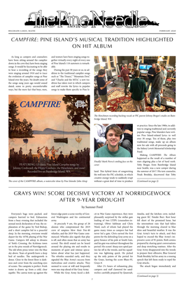Campfire: Pine Island's Musical Tradition Highlighted on Hit Album Grays Win! Score Decisive Victory at Norridgewock After