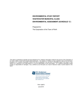 Environmental Study Report Wastewater Municipal Class Environmental Assessment (Schedule ‘C’)