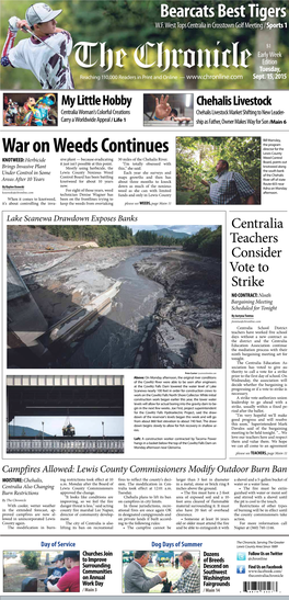 War on Weeds Continues Lewis County KNOTWEED: Herbicide Sive Plant — Because Eradicating 30 Miles of the Chehalis River