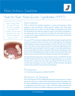Fetal Distress Condition Twin-To-Twin Transfusion Syndrome (TTTS)