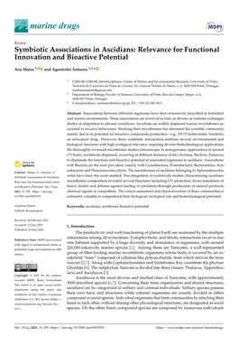 Symbiotic Associations in Ascidians: Relevance for Functional Innovation and Bioactive Potential