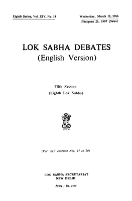 LOK SABHA DEBATES' (English Version)
