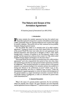 The Nature and Scope of the Armistice Agreement