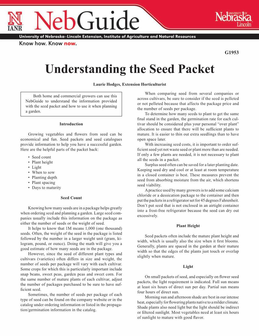 Understanding the Seed Packet