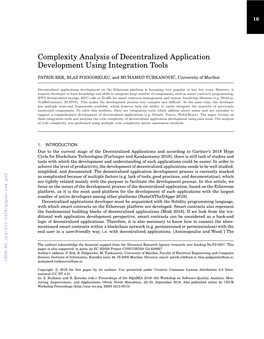 Complexity Analysis of Decentralized Application Development Using Integration Tools