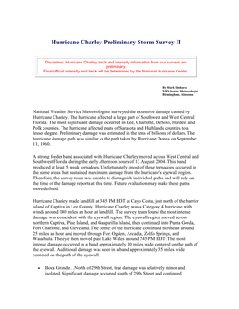 Hurricane Charley Preliminary Storm Survey II