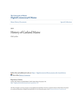 History of Garland Maine Oak Lyndon