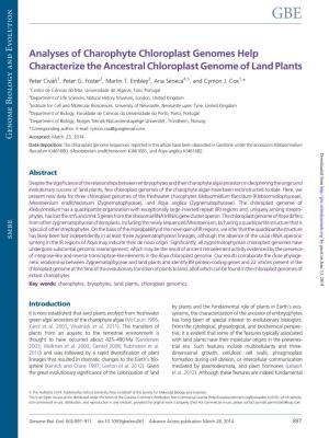 Analyses of Charophyte Chloroplast Genomes Help Characterize the Ancestral Chloroplast Genome of Land Plants