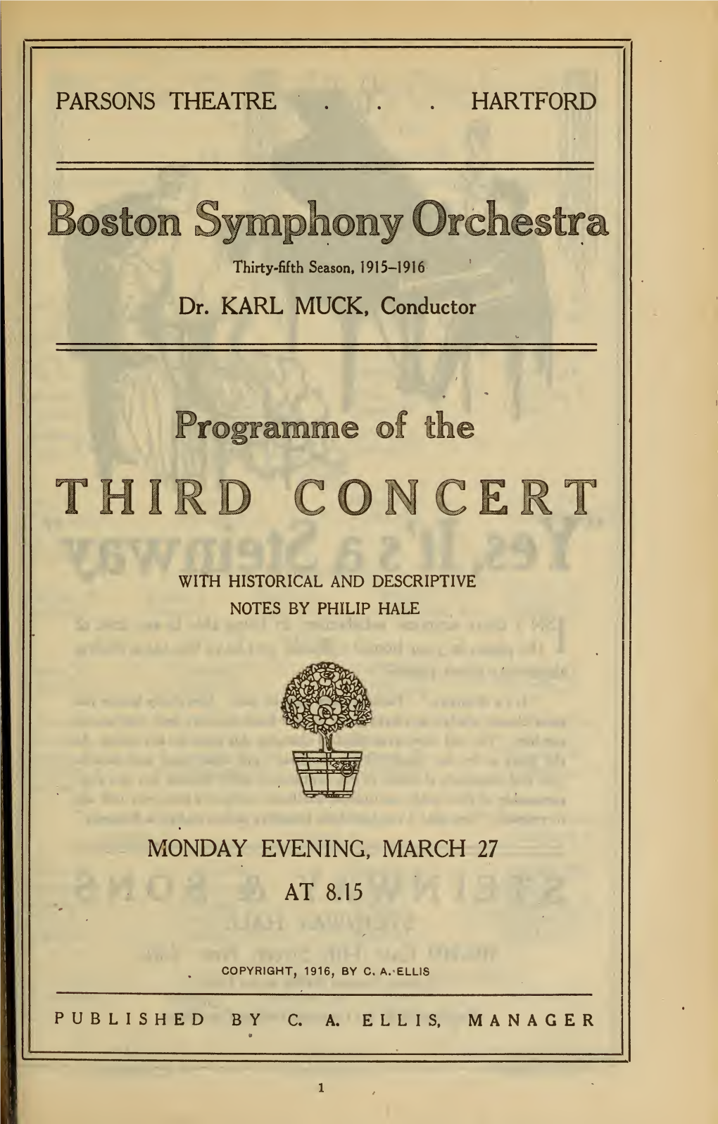 Boston Symphony Orchestra Concert Programs, Season 35,1915