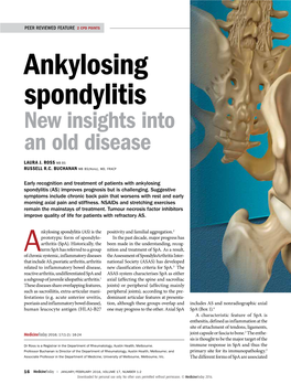 Ankylosing Spondylitis New Insights Into an Old Disease
