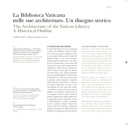 La Biblioteca Vaticana Nelle Sue Architetture. Un Disegno Storico the Architecture of the Vatican Library