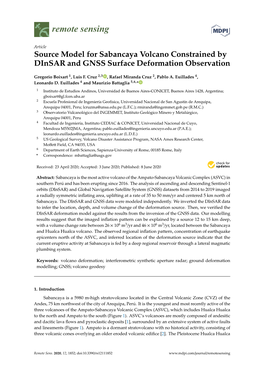 Source Model for Sabancaya Volcano Constrained by Dinsar and GNSS Surface Deformation Observation