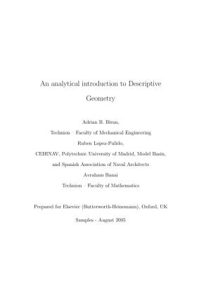 An Analytical Introduction to Descriptive Geometry