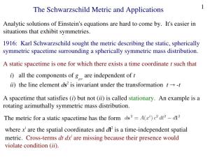 The Schwarzschild Metric and Applications 1