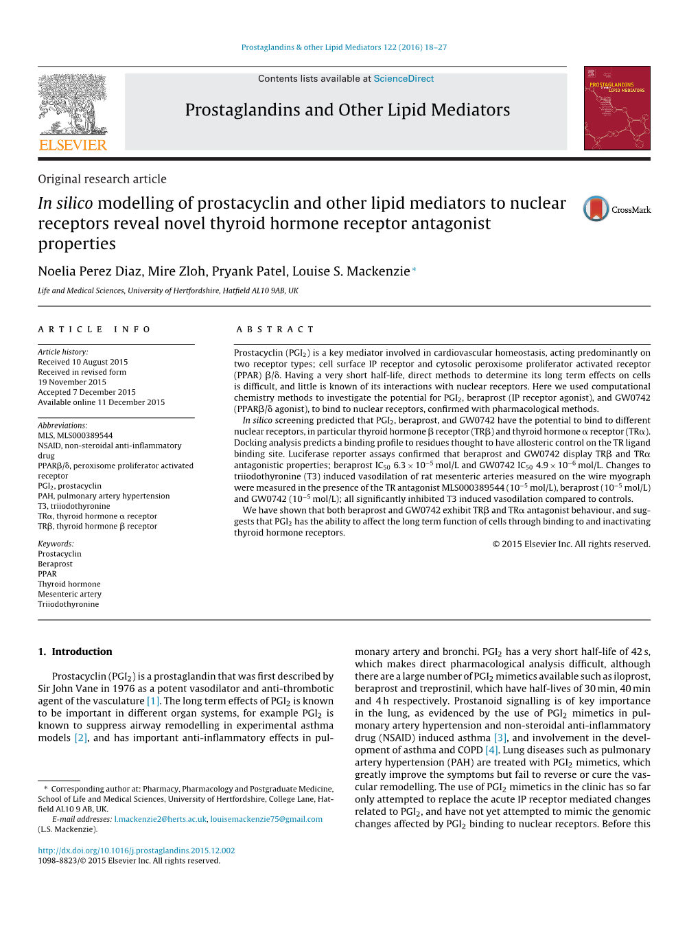 Prostaglandins and Other Lipid Mediators