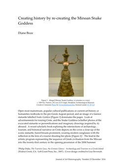Creating History by Re-Creating the Minoan Snake Goddess