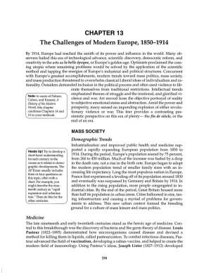 CHAPTER13 the Challenges of Modern Europe, 1850-1914