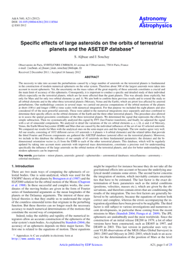Specific Effects of Large Asteroids on The