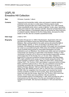 UQFL18 Ernestine Hill Collection