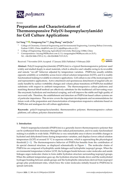 Preparation and Characterization of Thermoresponsive Poly(N-Isopropylacrylamide) for Cell Culture Applications