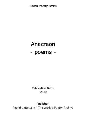 Anacreon - Poems