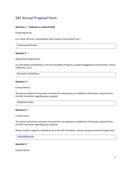 SAF Annual Proposal Form