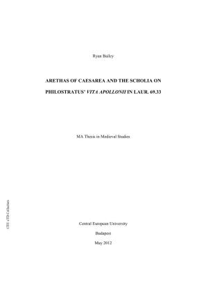 Arethas of Caesarea and the Scholia On