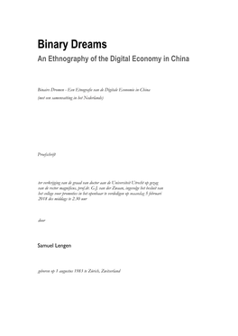 Binary Dreams an Ethnography of the Digital Economy in China