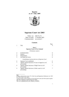 Supreme Court Act 2003