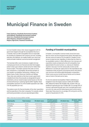 Municipal Finance in Sweden