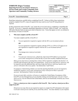 Form PF General Instructions