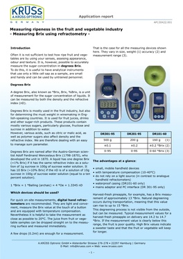 Measuring Ripeness in the Fruit and Vegetable Industry - Measuring Brix Using Refractometry