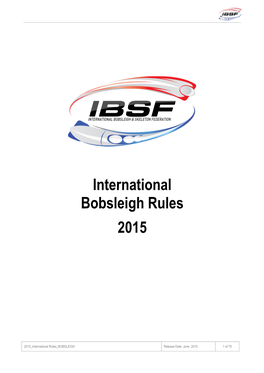 International Bobsleigh Rules 2015
