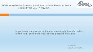 Impediments and Opportunities for Meaningful Transformation of the Retail Petroleum Industry and Possible Solutions