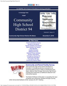 News from Community High School District 94