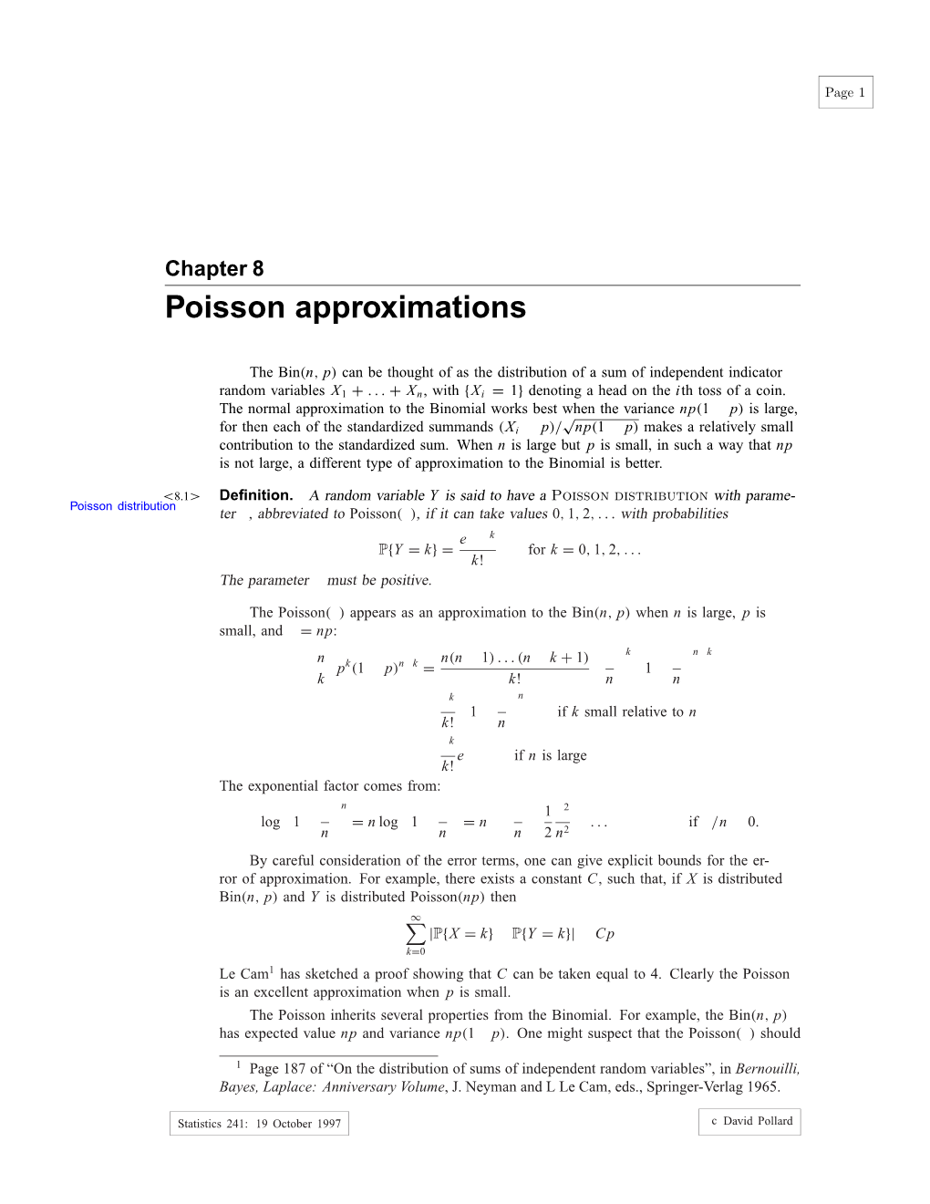 Poisson Approximations