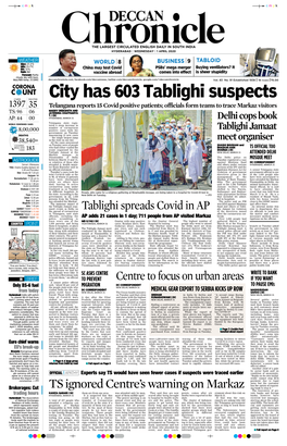 City Has 603 Tablighi Suspects