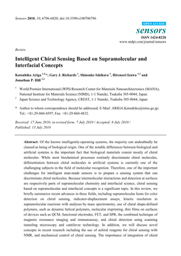 Sensors 2010, 10, 6796-6820; Doi:10.3390/S100706796 OPEN ACCESS Sensors ISSN 1424-8220