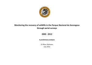 Monitoring the Recovery of Wildlife in the Parque Nacional Da Gorongosa Through Aerial Surveys 2000