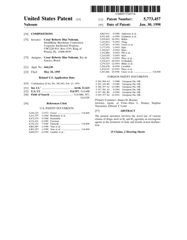 United States Patent (19) 11 Patent Number: 5,773,457 Nahoum (45) Date of Patent: Jun