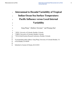 Interannual to Decadal Variability of Tropical Indian Ocean Sea Surface