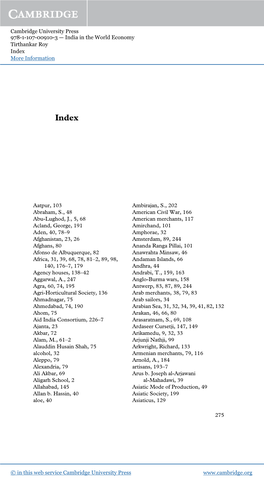 India in the World Economy Tirthankar Roy Index More Information