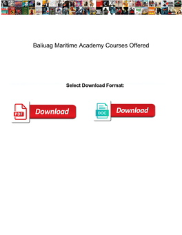 Baliuag Maritime Academy Courses Offered