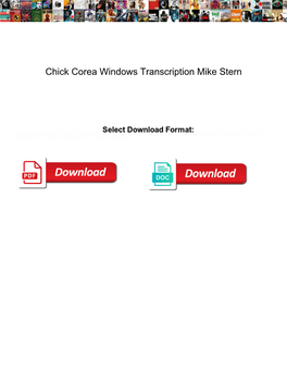 Chick Corea Windows Transcription Mike Stern