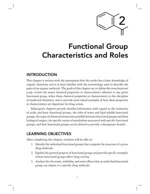 Functional Group Characteristics and Roles
