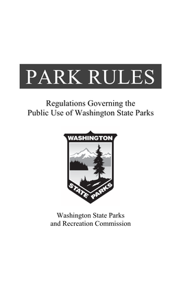 Regulations Governing the Public Use of Washington State Parks