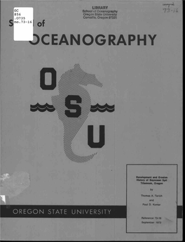 Oceanography 856 Oregon State University .0735 Corvallis, Oregon 97331 No