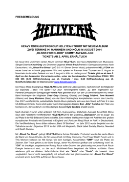 Pressemeldung Heavy Rock-Supergroup Hellyeah