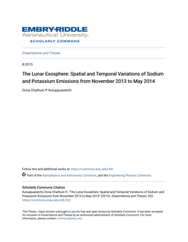 The Lunar Exosphere: Spatial and Temporal Variations of Sodium and Potassium Emissions from November 2013 to May 2014