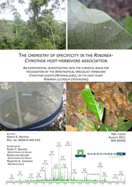 The Chemistry of Specificity in the Rinorea- Cymothoe Host-Herbivore